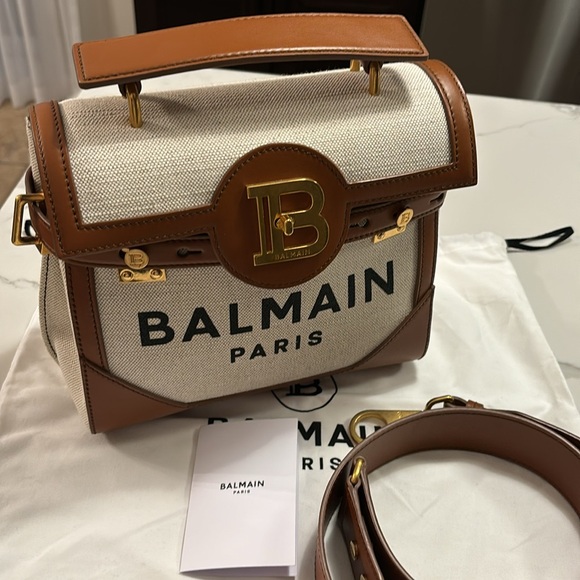 🌷SOLD🌷Balmain Canvas B-Buzz 23 bag with brown leather panels - Picture 7 of 7